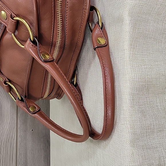 Frye Brown Leather Satchel Hand Bag Purse - Picture 5 of 13